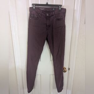 Women's High Waisted Skinny Jeans in Plum